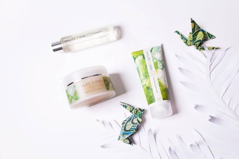 Malée Natural Science - Body scrub, moisturising oil and hand cream