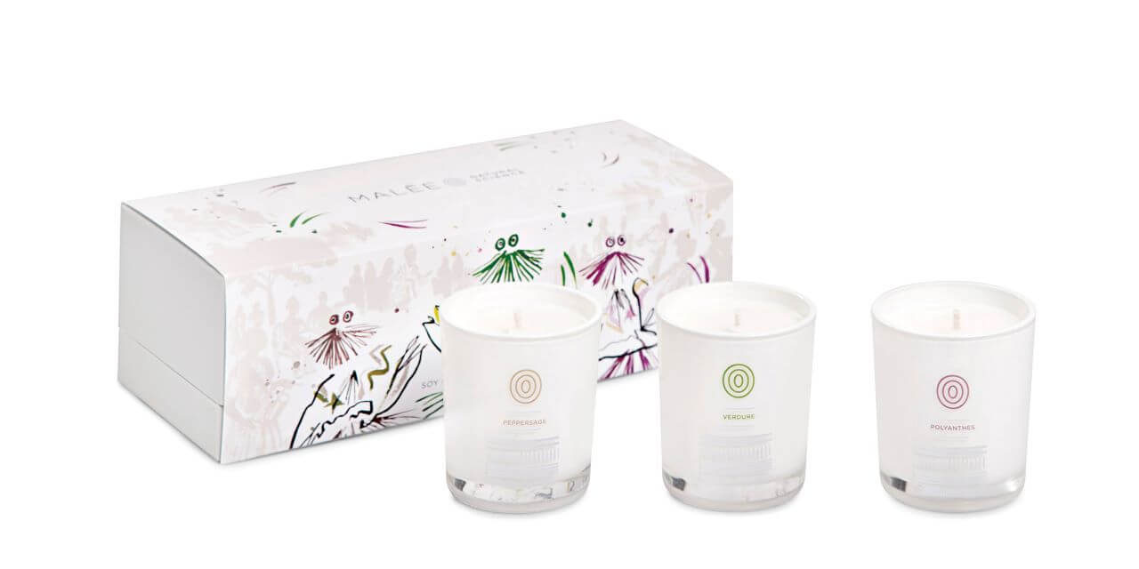 LtdEdVotiveTrio21.1 Malée Natural Science - Limited Edition Soybean Candles