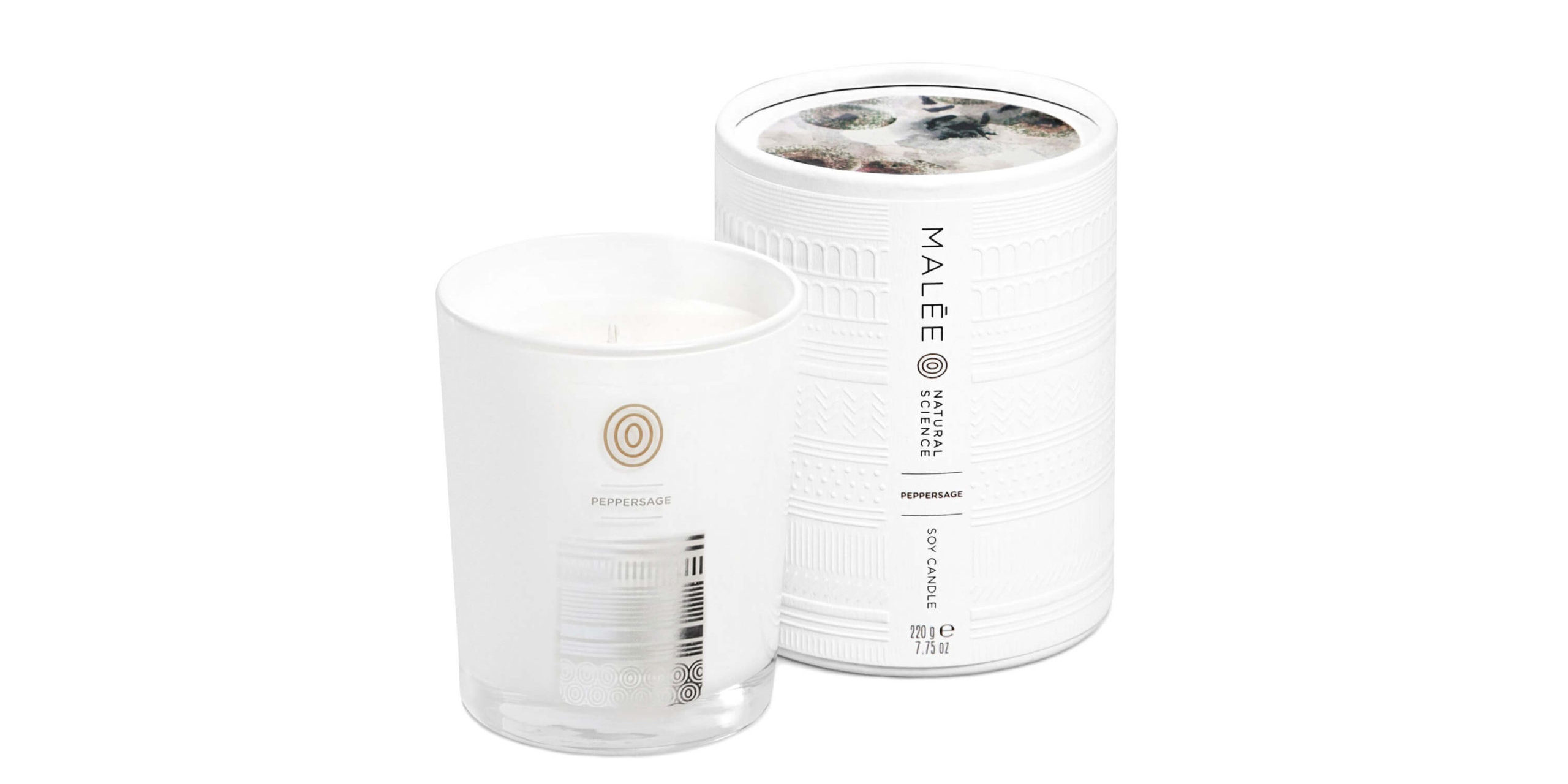 Peppersage Candle Packshot Malée Natural Science - Peppersage Soybean Candle