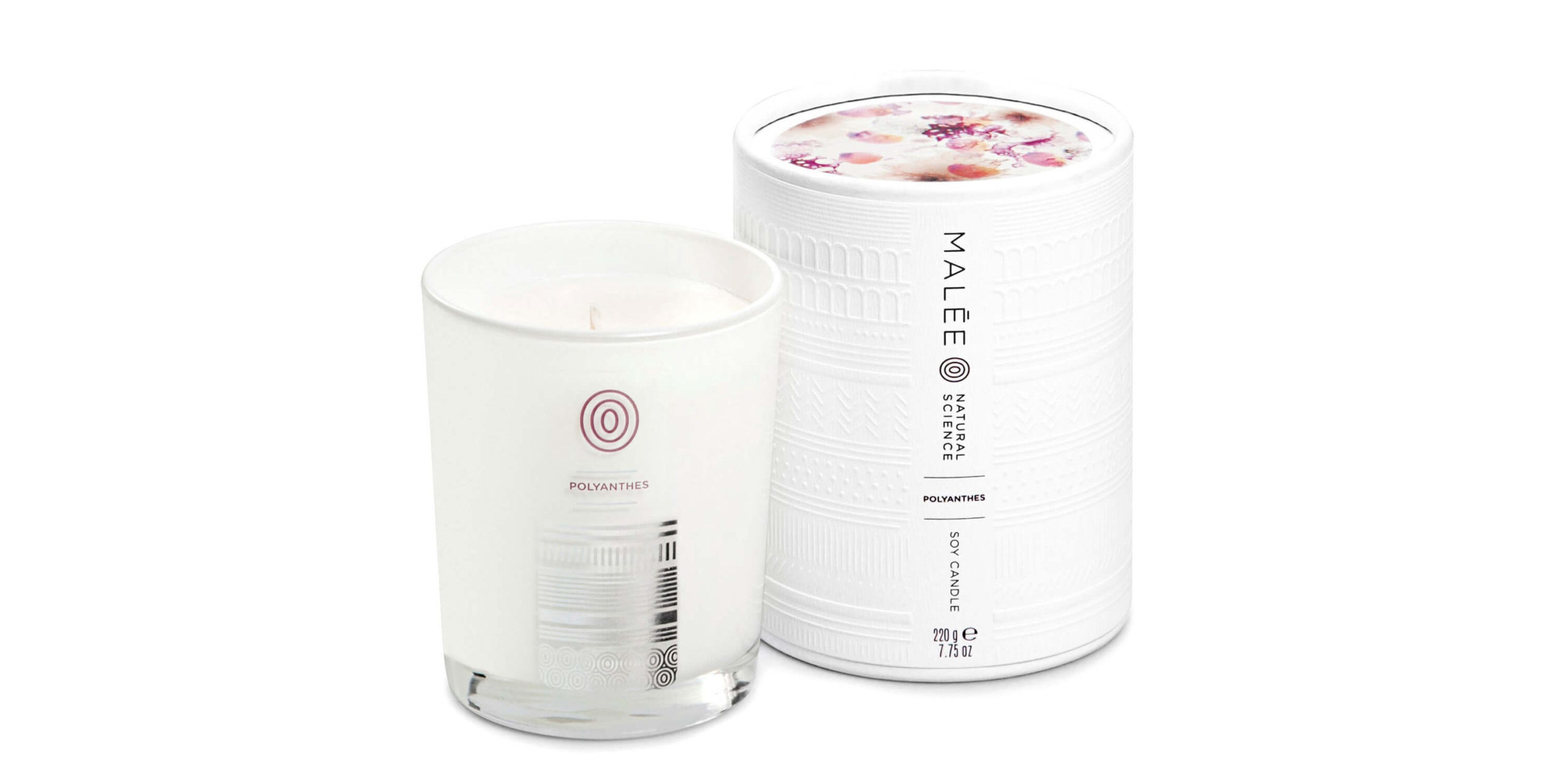 Polyanthes Candle Packshot Malée Natural Science - Polyanthes Soybean Candle