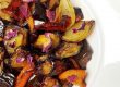 Plate of vegetarian recipe of roasted vegetables