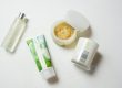 Christmas Gift For Dad Malee Natural Science Set on a white background, 250ml Moisturising Body Scrub, 220ml Verdure Soy Candle, 200ml Conditioning Body Cream and 100ml Moisturising Body Oil